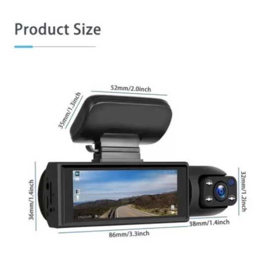 Dupla autós DVR videokamera, Full HD, 1080p felbontás