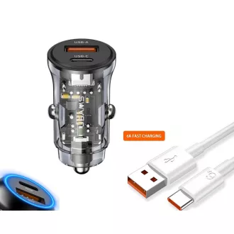  13139 08AC Gyors töltő USB/USB-C + Kábel USB/TIPE-C - 6A 20W 12-24V