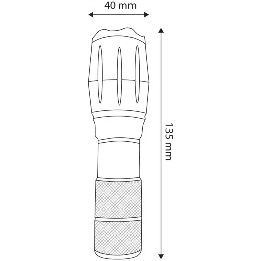 Elemlámpa Fókuszálható Alu. 5W (+Biciklikormány adapterrel) Entac