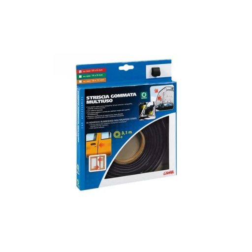 Ajtóvédő-szigetelő gumi 18X13MM FEKETE 3,1M öntapadós D forma motorháztető