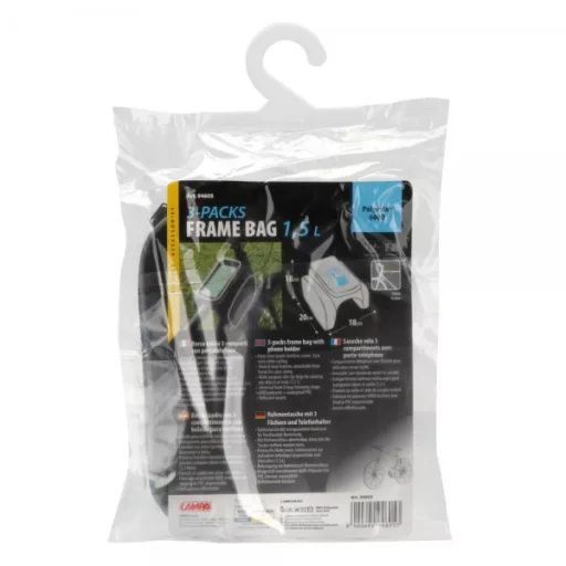 Kerékpár táska vázra 1,5L vízálló 3 részes