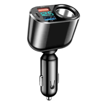 Autós töltő 3 USB porttal + szivargyújtó Prémium QC3