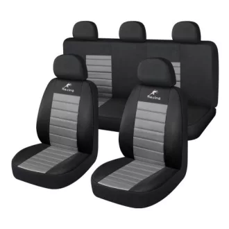 Univerzális üléshuzat szett - szürke/fekete 9 részes