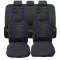 Univerzális üléshuzat szett - Légzsákos - fekete színű, kék csíkokkal 9 részes