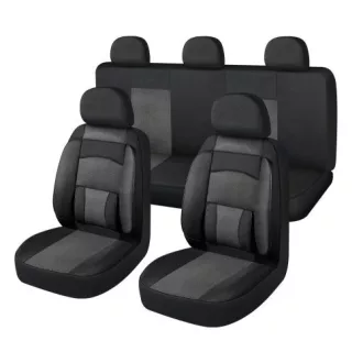   Univerzális üléshuzat szett Légzsákos - fekete/fehér oldaltámaszos erős