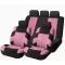 Univerzális üléshuzat (osztható) Pink-fekete 9részes Abroncsmintás