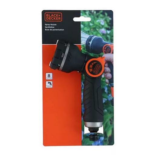 BLACK+DECKER 8 funkciós öntözőfej, locsolófej 19,5x11x5,7cm +csatlakozók BD23543