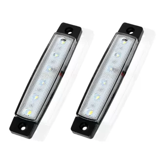 25170 6LED-es szélességjelző - fehér - E-jel -12-24V