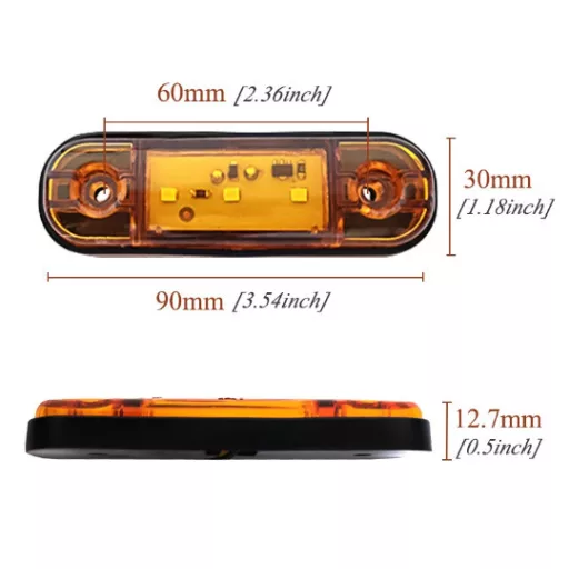 25088 3LED-es szélességjelző - sárga - 12-24V
