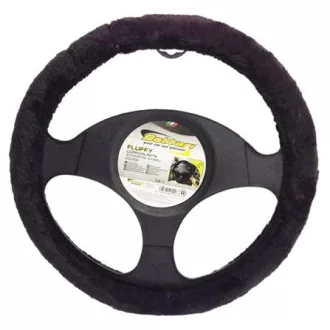 KORMÁNYVÉDŐ 37-39CM PLÜSS FEKETE WINTER FLUFFY AKCIÓ!