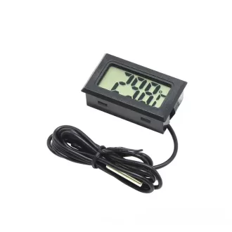   Elektronikus hőmérő LCD kijelzővel, Beépíthető, Fekete
