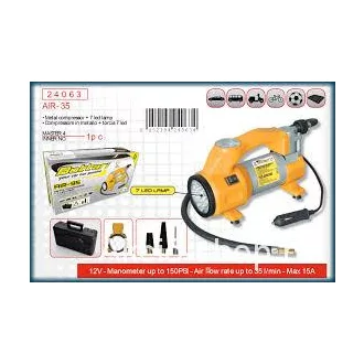 Autós SZERVIZ kompresszor Lámpával METAL 7 LED 35L/MIN