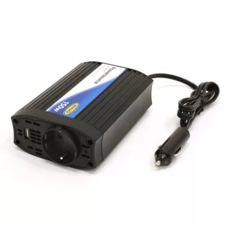   Inverter Feszültségátalakító, 150W AC 230V-ra, 2 hálózati csatlakozóval, 4 USB - 2 Type-C porttal és 1 szivargyújtó aljzat