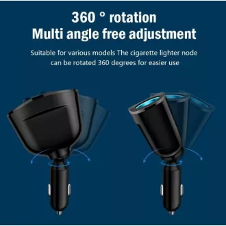   13115 QC3024 Prémium autós töltő 2 USB porttal + 2 szivargyújtó + PD