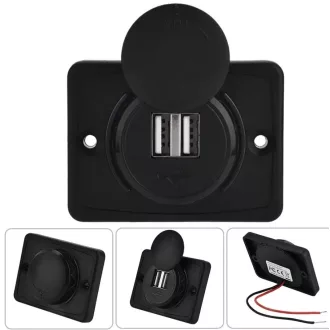 Kettős USB töltőaljzat 3.1A, vízálló, 12-24V