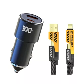   100W-os Gyors töltő USB/USB-C + 65W-os 4 az 1-ben töltő különböző töltőfejekkel - 5A 12-24V