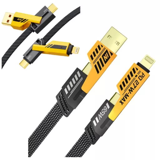 100W-os Gyors töltő USB/USB-C + 65W-os 4 az 1-ben töltő különböző töltőfejekkel - 5A 12-24V