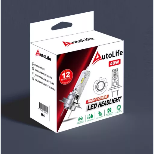 AL-H1 LED Autós Fényszóró - 12V - 40W - 4000lm - CANBUS párban Plug & Play IP68