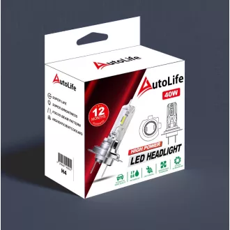   AL-H4 LED Autós Fényszóró - 12V - 40W - 4000lm - CANBUS párban Plug & Play IP68 REF:Pilot 57700 12V Halo Led Cyber Series