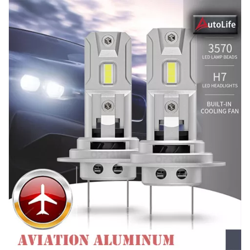 AL-H7 LED Autós Fényszóró - 12V - 40W - 4000lm - CANBUS párban Plug & Play IP68 REF:Pilot 57700 12V Halo Led Cyber Series