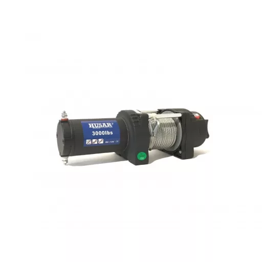 Husar Winch Csörlő 12V 1361 Kg 3000 Lbs 10M Acél Kábellal