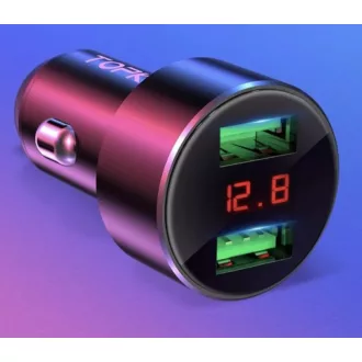   Autós szivargyújtó gyors töltő , dupla usb kimenet, feszültségmérő - 12/24V