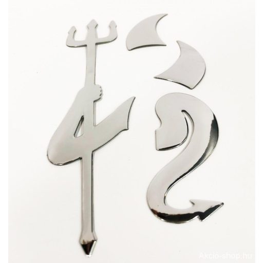 Öntapadó krómozott Ördög matrica