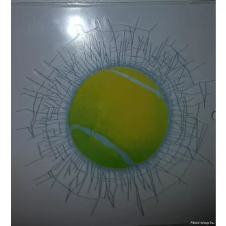   Poén matrica több labda változatban autóra betört, repedt üveg szélvédő