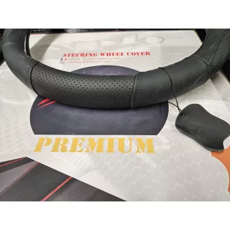   Valódi Bőr Kormányvédő Fekete 37-39cm PRÉMIUM (Szellőző)