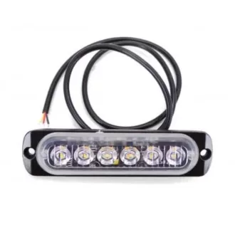 18042 6LED-es stroboszkóp sárga - E jel - 12-24V W13891-1