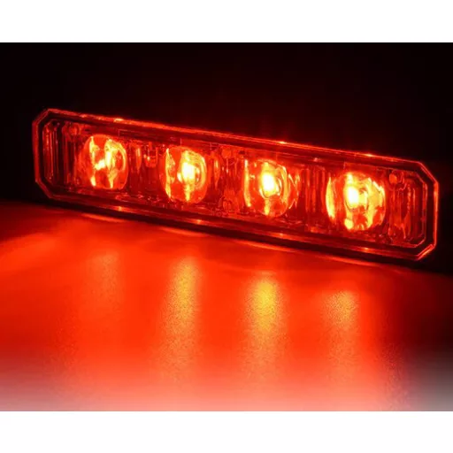 18097 4LED-es stroboszkóp PIROS- E jel - 12-24V