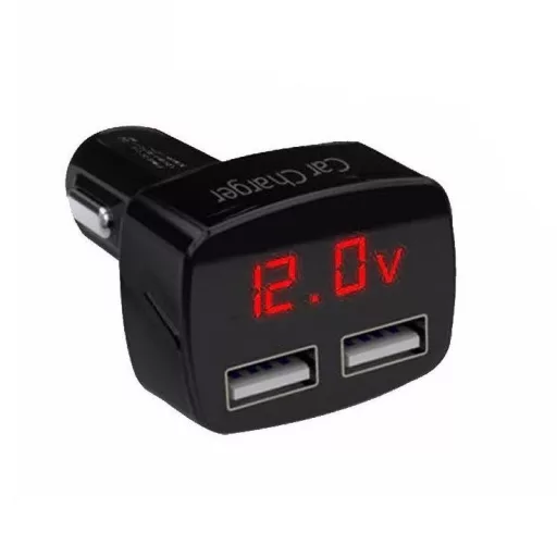 2-es USB töltő + Digitális voltmérő 3 IN 1
