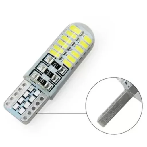 SMD-T10-3024SMD 10db-os SZILIKON - fehér - 12V CANBUS