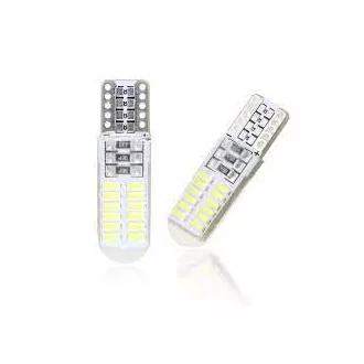 SMD-T10-3024SMD-2 2db-os SZILIKON - fehér - 12V CANBUS