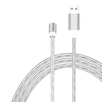   TYPE-C világító LED töltőkábel kábel - fehér színben