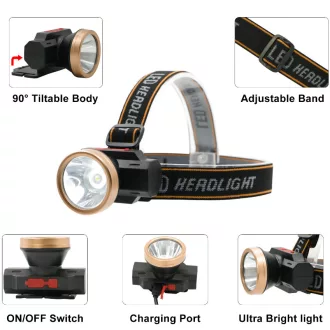 COB Led-es fejlámpa - akkumulátoros