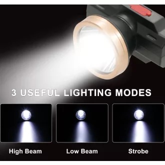 COB Led-es fejlámpa - akkumulátoros