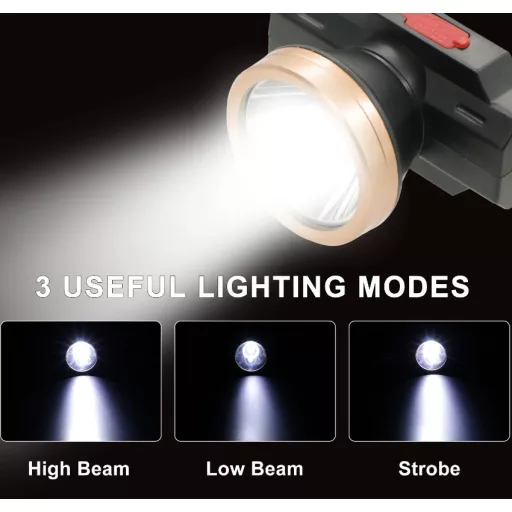 COB Led-es fejlámpa - akkumulátoros