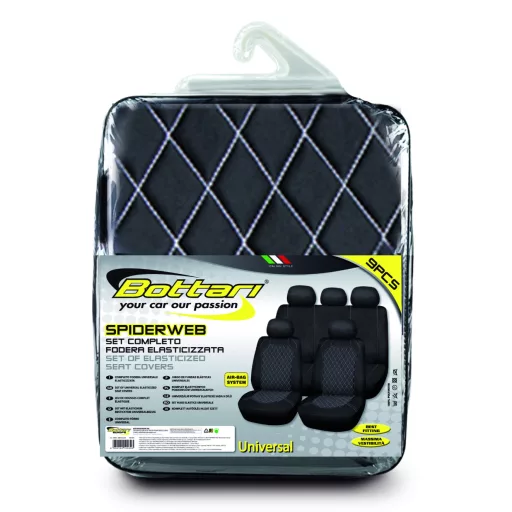 Üléshuzat Univerzális szett SPIDERWEB szteppelt trapéz varrással 10030 szürke cérna
