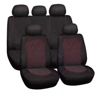   Üléshuzat Univerzális szett SPIDERWEB szteppelt piros trapéz varrással