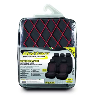   Üléshuzat Univerzális szett SPIDERWEB szteppelt piros trapéz varrással