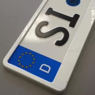 Utal Rendszámtartó Fémgőzölt, Fehér, Darabos