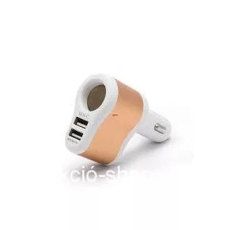  Szivargyújtó elosztó 1db szivargyújtó aljzat 5A, 2db USB aljzat 3A