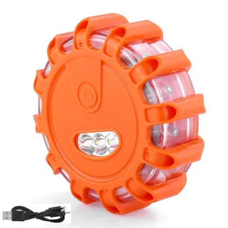   Autós vészjelző lámpa – 12 + 3 LED, akkumulátoros, USB / USB-C töltéssel