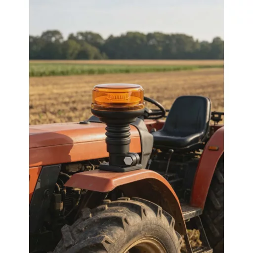 E-jeles sárga LED villogó lámpa csőre húzható kivitelben – 12/24V, 9W, dupla villogási mód