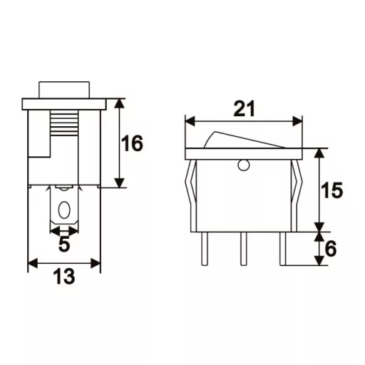 Billenő kapcsoló kék 09019E