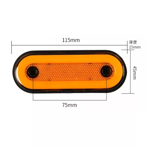 25217 20LED-es szélességjelző - piros - E-jeles - 12-24V