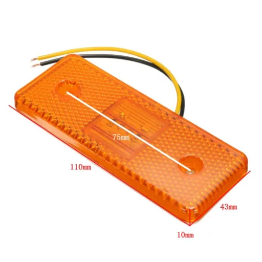 6 LED-es szélességjelző tartóval - piros 12-24V - NEM E jeles