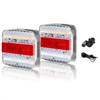   E-jeles LED utánfutó hátsó lámpa szett – 7 pólusú csatlakozóval, komplett világítás 12/24V