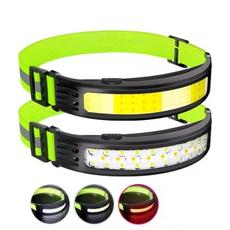   27099 Mozgásérzékelős USB-s Kültéri fejlámpa - vízálló - Erőteljes COB LED lámpa vészvilágítás funkcióval